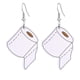 thumbnail image 1 of Pendientes para mujer, regalos para mujer, pendientes de moda con diseño de mascarilla de papel higiénico, impresión a doble cara, joyería de cuero, pendientes de moda., 1 of 2