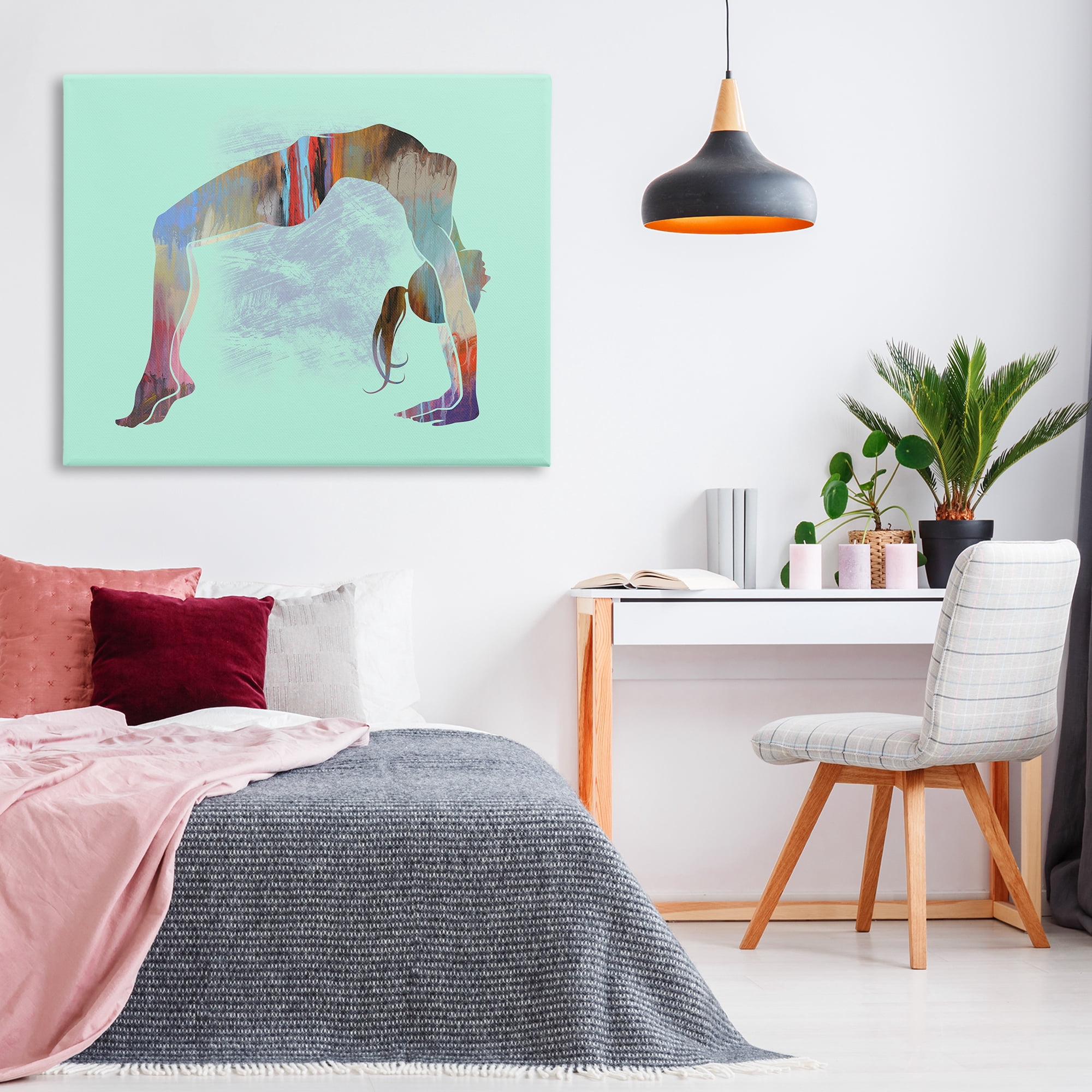 Stupell Industries Yoga Exercise Pose People Painting Wrapped Canvas Art Print Wall Art, 48 x 36