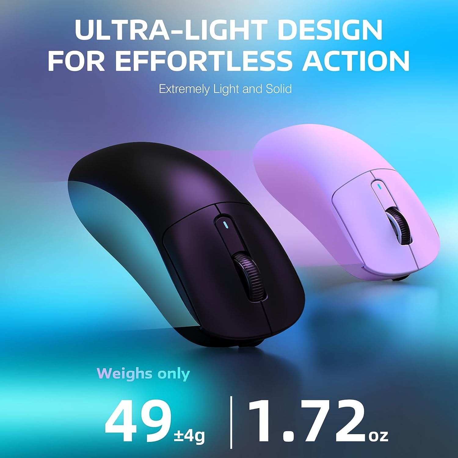 ATTACK SHARK X3 Wireless Gaming Mouse, 49g Ergonomic Design, Tri-Mode Bluetooth/2.4G/USB-C Wired, PAW3395 Optical Sensor, 26000 DPI, Programmable Buttons, for PC/Laptop/Mac, Black