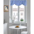 thumbnail image 5 of White Striped Tie Up Valances Curtain, Adjustable Kitchen Simple Blue Stripes Modern Style Valances for Windows Decor, Rod Pocket Short Curtains Set for Bedroom/Bathroom, 60"x18", 5 of 8