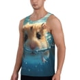 thumbnail image 2 of KLL Cute Swimming Guinea Pig Print Men's Muscle Gym Workout Stringer Tank Tops Bodybuilding Fitness T-Shirts Tank Tops Men-3X-Large, 2 of 7