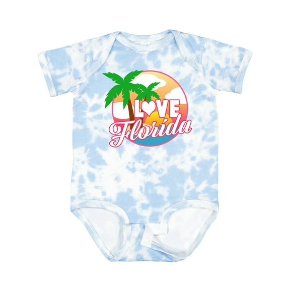 Inktastic I Love Florida with Ocean and Palm Trees Boys or Girls Baby Bodysuit