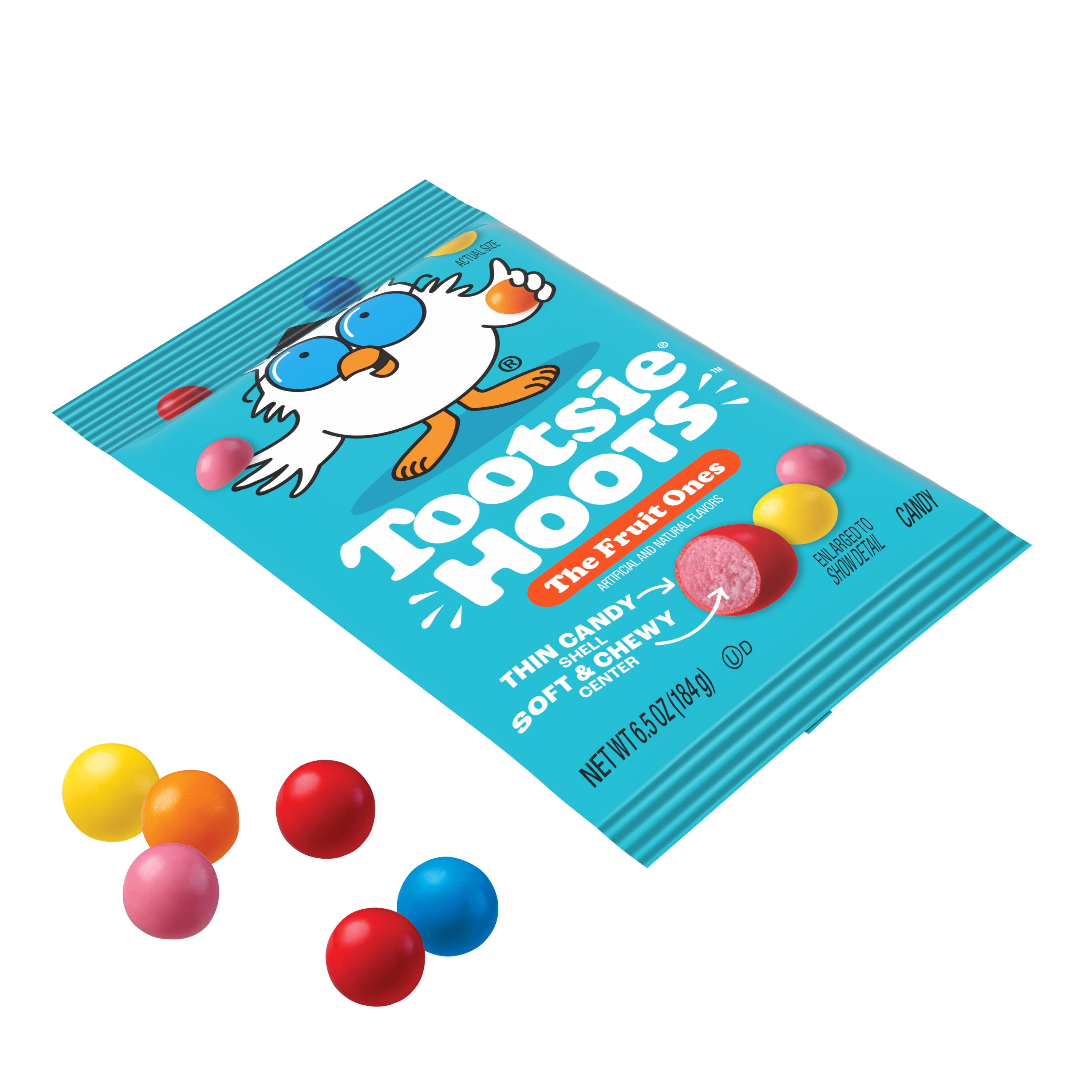 Tootsie Hoots Fruit Chewy Candy 6.5 oz Bag, Allergy-Friendly