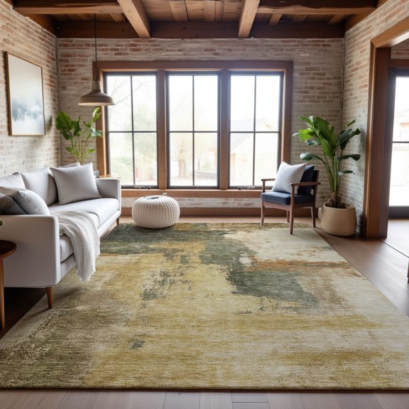 Addison Rugs Mayfield Premium Machine Washable Transitional Modern Sage Rectangle Rug, 9' x 12'