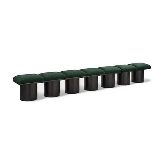 Meridian Furniture Pavilion Green Boucle Fabric Bench