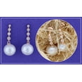 thumbnail image 3 of Dazzlingrock Collection Round 10mm Cultured Freshwater Pearl & 0.21 CT White Diamond Each Graduating Dangle Drop Screw Back Earrings for Women in 18K Rose Gold, 3 of 6