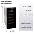 thumbnail image 4 of Koolatron 12 Bottle Deluxe Wine Cooler Freestanding Wine Fridge, 4 of 9