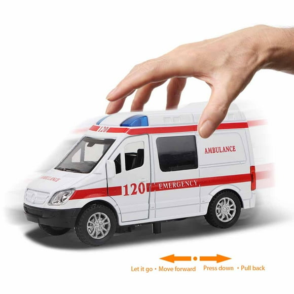1:32 Mini Ambulance Toy Car, High Stimulation Alloy Ambulance Car With Sound and Light Design for Model Toy Vehicle