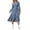 Blue, variant on Women'S Summer Floral Boho Wrap Long Sleeve V Neck Ruffle A-Line Flowy Wedding Guest Long Dresses
