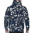 thumbnail image 7 of Goofa Cherry Blossoms on Navy Background for Men's Hooded Sweatshirt - Lightweight Pullover Hoodie with Kangaroo Pocket, Perfect for Everyday Wear-Medium, 7 of 7