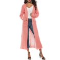 thumbnail image 2 of Elegant Draped Front Long Sleeve Womens Cardigan With Pockets and Asymmetrical Hem Design Women Casual Dress Sweater Long Sleeve Hoodie Womens Long Hooded Sweatshirt, 2 of 6