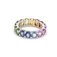 thumbnail image 3 of Multi Gem Band Ring, Multi Sapphire Band Ring, Pastel Sapphire Ring, Multi Color Sapphire Gold Ring, Sapphire Ring, Rainbow Sapphire Ring, 3 of 3