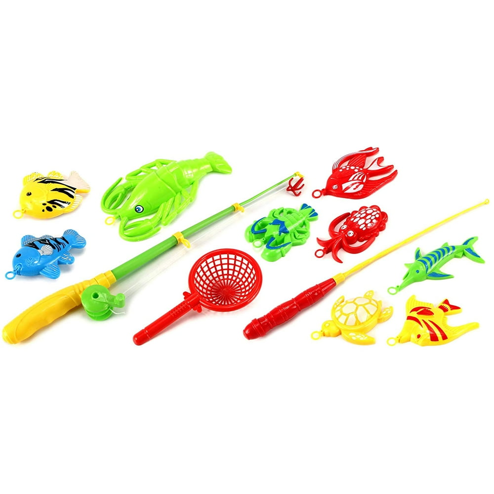 Gone Fishing Toy Activity Roleplay Pretend Play Set w/ Variety of