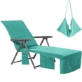 thumbnail image 1 of Funda para sillón Toalla de playa de microfibra Funda para sillón de piscina con bolsillos para vacaciones Tomar el sol Toallas de rizo de secado rápido Cuatro opciones de color (azul oscuro) Adepaton LRWJ920-3, 1 of 5
