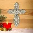 thumbnail image 3 of Comfy Hour Faith and Hope Collection 12" White Handmade Antique Cross, Art Wall Decor, Vintage Style, Resin, 3 of 5