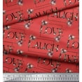 thumbnail image 2 of Soimoi Orange Heavy Canvas Fabric Floral Love Text Print Sewing Fabric Yard 58 Inch Wide, 2 of 3