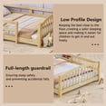 thumbnail image 3 of Harper & Bright Designs Full Montessori Floor Bed with Safety Guardrails, Solid Wood Floor Bed with Fence for Girls and Boys Bedroom, Natural, 3 of 10