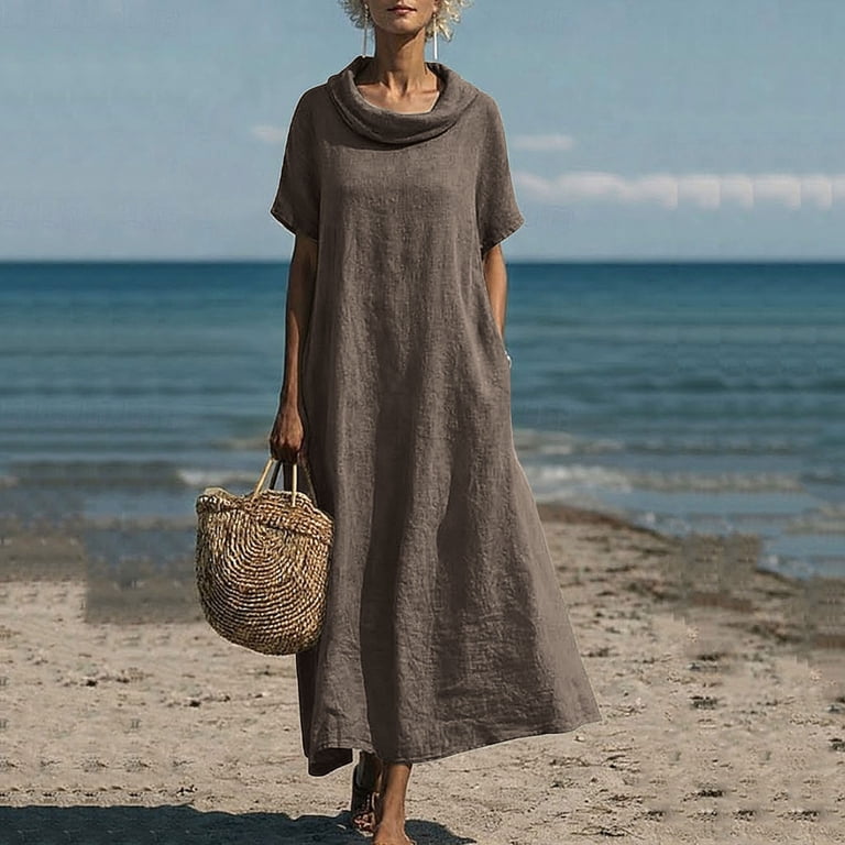 a line swing dress with pockets Summer Womens Solid Color Pocket Short Sleeve A-Line Dress for Vacation or Lounge u-back Size:9-10 years or you can keep Buy Zimmermann Multicolour Alight