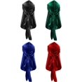 thumbnail image 3 of 4 Pcs Durags en Velours pour Hommes avec Longue Queue Durag Doux pour 360 Vagues, 3 of 6