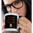 thumbnail image 2 of 3dRose, I love you more than candy corn with black background, 15oz Two-Tone Black Mug, 2 of 7