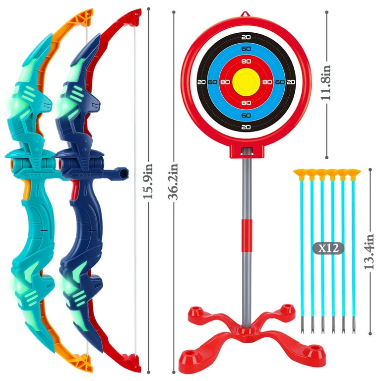Wupuaait LED Bow and Arrow Set Toy, Toddler Archery Play Kit, Xmas