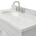 thumbnail image 3 of Ariel Hamlet 43 In. Left Offset Oval Sink Vanity With 1.5 In. Carrara White Countertop In Grey, 3 of 11