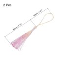thumbnail image 2 of Unique Bargains 2Pack 5' Silky Bookmark Tassels with Loop for DIY Craft Accessory, Yellow/Pink, 2 of 6