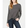 thumbnail image 2 of maison Jules Womens Knot Front Pullover Blouse, Black, Small, 2 of 2