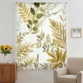 thumbnail image 2 of Brown Green Leaves Sheer Curtains 63 Inches Long, Summer Botanical Farmhouse Watercolor Leaf Light Filering Curtains, Breathable Simi Curtain Privacy Drapes for Living Room Bedroom Window Treatment, 2 of 9