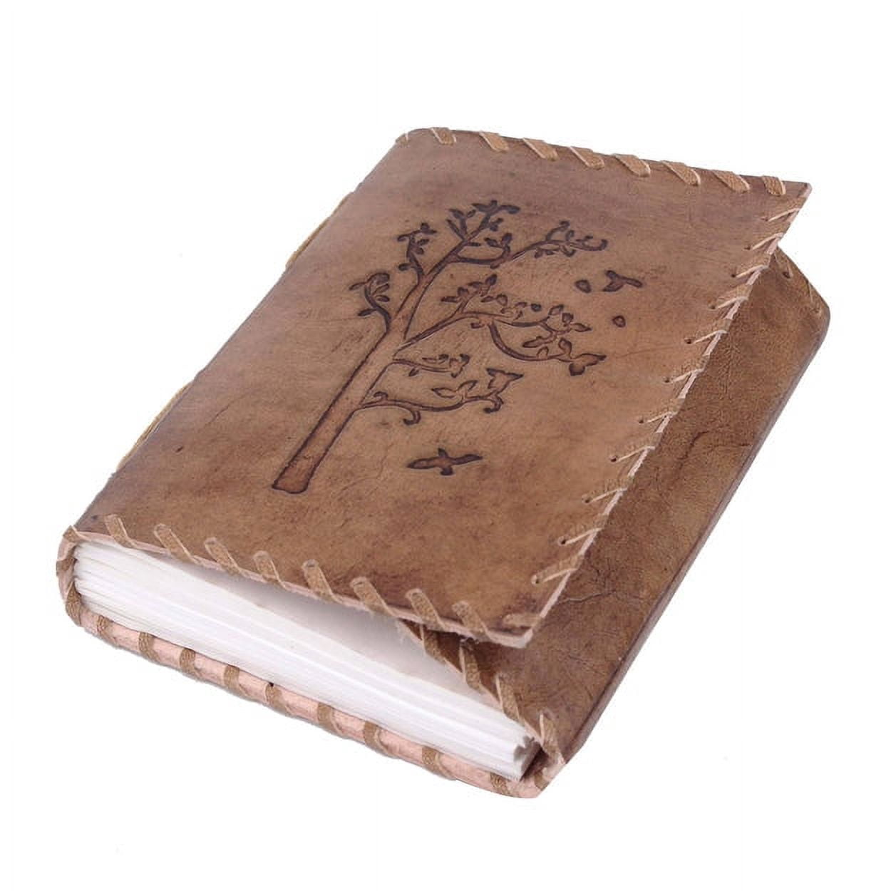 Leather Journal Tree of Life-Leather Journal Antique Paper-Embossed Tree Leather Sketchbook - For Drawing Sketching and Writing 100 Sheets/200(counting both sides)