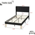 thumbnail image 4 of AUFANK Twin Bed Frame Upholstered Platform with Wooden Slats, Noise-Free, Black, 4 of 7