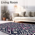 thumbnail image 2 of ODIKA 8'x10' Machine Washable Non-Slip Area Rug, Modern Interlocking with Subtle Floral Details High Traffic Rug, Black, 572374, 2 of 7