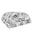 thumbnail image 1 of Cat Foot Rest, Cartoon Kittens with Glasses Sketch Print on Plain Background, Non-Slip Backing Adjustable Ergonomic Memory Foam Leg Support for Office, Black White, by Ambesonne, 1 of 5