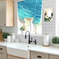 thumbnail image 4 of Aqua Ombre Coastal Tie Up Curtains for Kitchen Windows,Adjustable Rod Pocket Valance 45 Inch Short, Summer Nautical Beach Ocean Seaside Window Treatment Balloon Roman Blind Shade, 52" x 45", 4 of 9