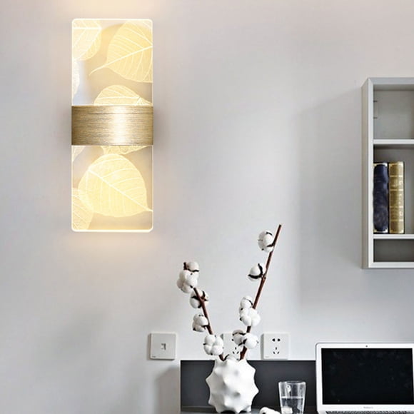 Modern Warm LED Wall Sconce - Acrylic Gold Light Fixture for Living Room, Bedroom, or Hallway