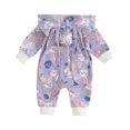 thumbnail image 3 of Okbabeha Newborn Baby Boy Girl Easter Outfit Bunny Ear Hoodie Romper Long Sleeve Jumpsuit Infant Spring Clothes, 3 of 7