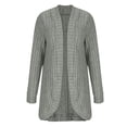thumbnail image 4 of Womens Long Cardigan Lightweight Long Sleeve Open Front Sweater with Pockets Casual Solid Color Knitted Coats (Gray L), 4 of 5