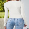 thumbnail image 4 of Womens Ribbed Long Sleeve Crewneck Shirts Fitted Sweaters Slim Fit Basic Casual Tops S/M/L/XL, 4 of 9