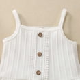 thumbnail image 5 of NOLDARES Toddler Baby Girl Summer Clothes Ruffle Knit Sleevelesss T-Shirt Tee Tops + Shorts Cute Outfits Set(White,12-18 Months), 5 of 6