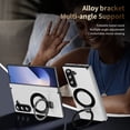 thumbnail image 6 of Allytechgroup Shockproof Case for Samsung Galaxy Z Fold 7, Magnetic Cover Support Wireless Charging Anti-Scratch Ring Bracket Stand Bumper Rugged Phone Case for Galaxy Z Fold 7, White, 6 of 9