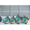 thumbnail image 2 of Ambesonne Romantic Throw Pillow Cover 4 Pack, Tahoe Snowy Mountain, 16", Pale Blue Green Eggshell, 2 of 7
