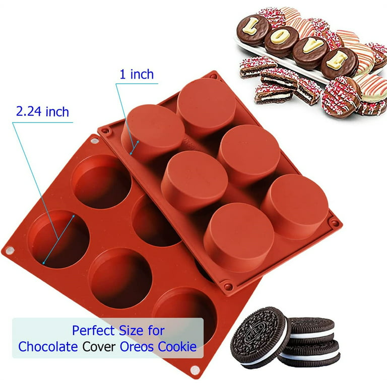 Set of 3 Silicone Oreo Cookie Mold Round Cylinder Chocolate Covered Oreos  Molds