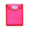 thumbnail image 1 of Senbaida A4 File Folder Holder, Transparent Document Pouch with Button, Waterproof, Red, 1 of 6