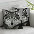 thumbnail image 2 of COMIO Square 2-Piece Short Plush Pillowcase (Universal 1) Animal Wolf Satin White, 2 of 6