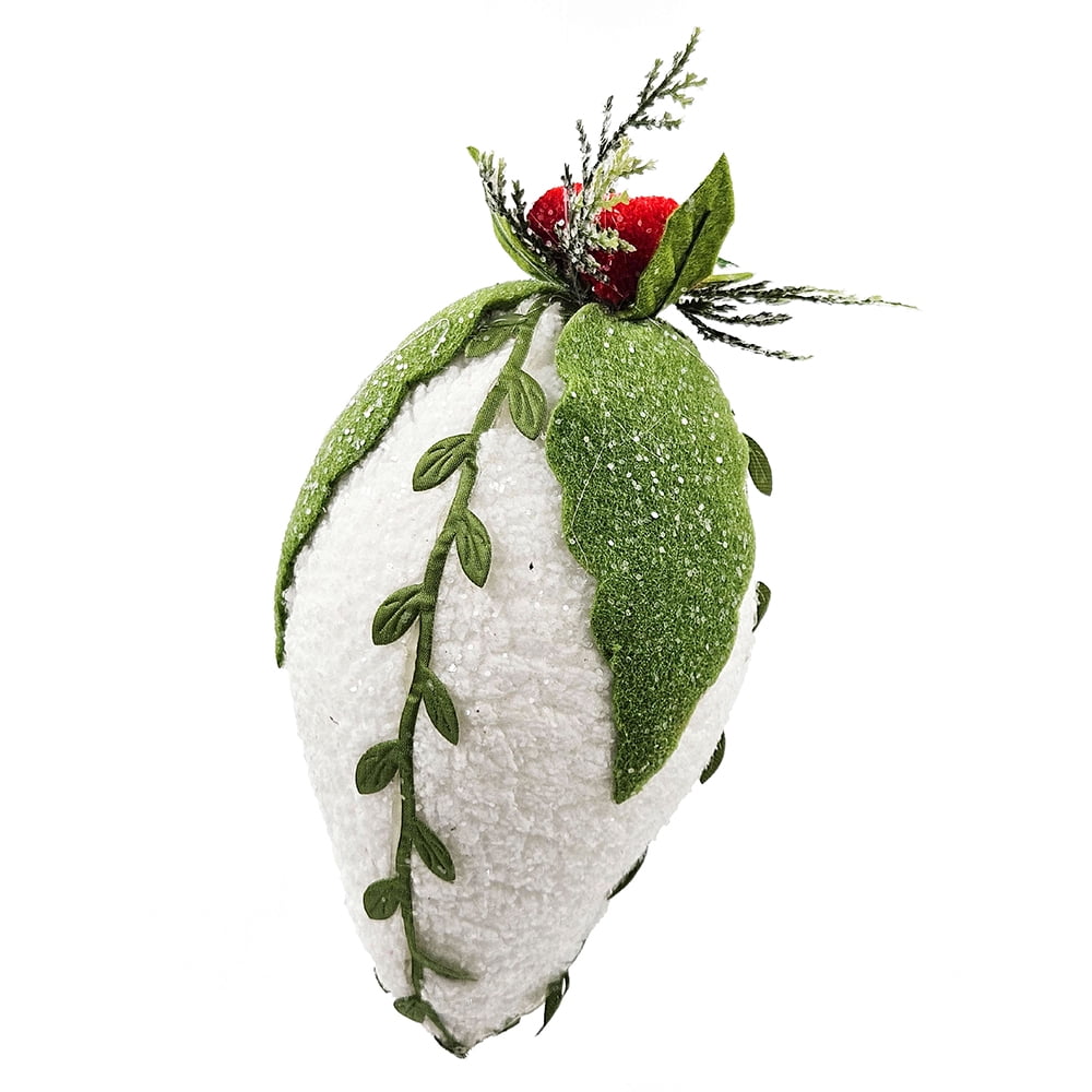 Green and White Teardrop Ornament Set Polyester Foam Tree Garland Wreath Tabletop Centerpiece Decor