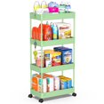 thumbnail image 1 of Carro Utilitario Rodante de 4 Niveles con Cajón, Carro Utilitario REBECAT Hecho de Herramienta Organizadora de Almacenamiento Multifuncional para Cocina, Baño, Sala de Estar, Oficina (Verde), 1 of 8