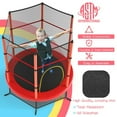 thumbnail image 3 of GVN Trampoline, Outdoor Recreational Trampolines,55 Inch Kids Recreational Trampoline Bouncing Jumping Mat with Enclosure Net-Red, 3 of 6