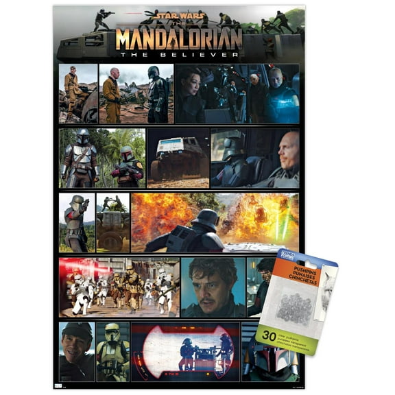 Star Wars: The Mandalorian Season 2 - Chapter 15 Grid Wall Poster with Pushpins, 14.725" x 22.375"