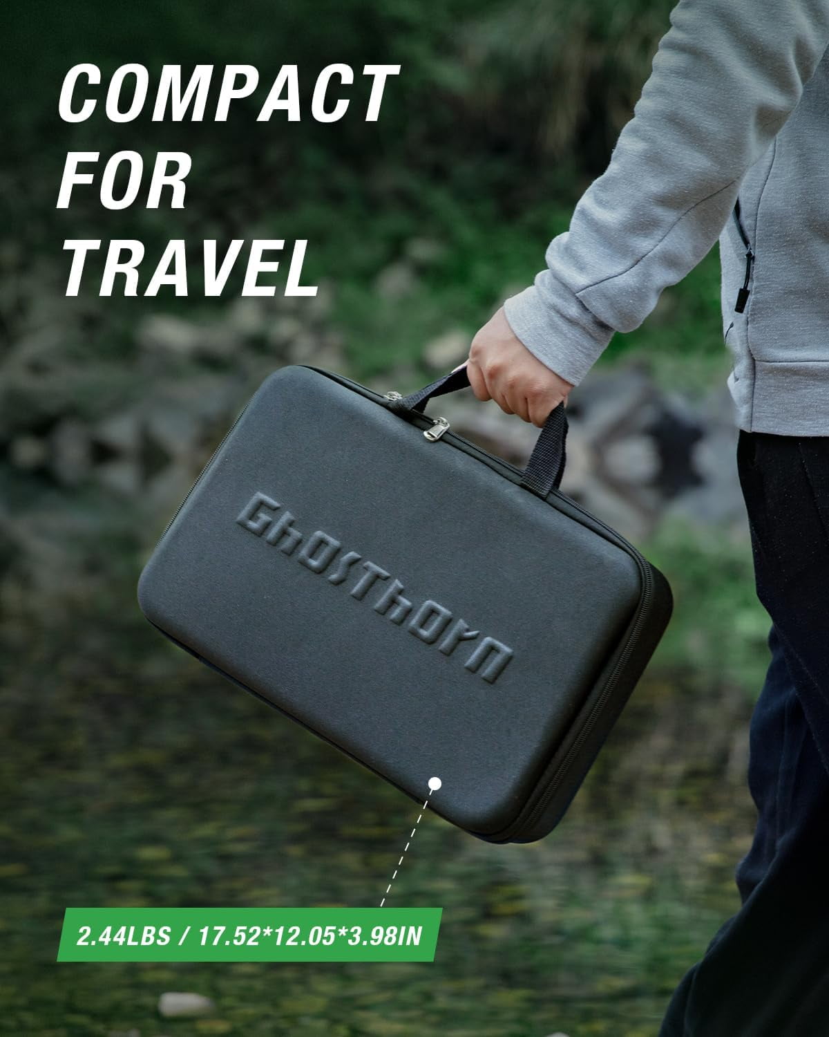 Ghosthorn Fishing Rod and Reel Combo, Graphite Telescoping Fishing Pole Collapsible Portable Travel Kit