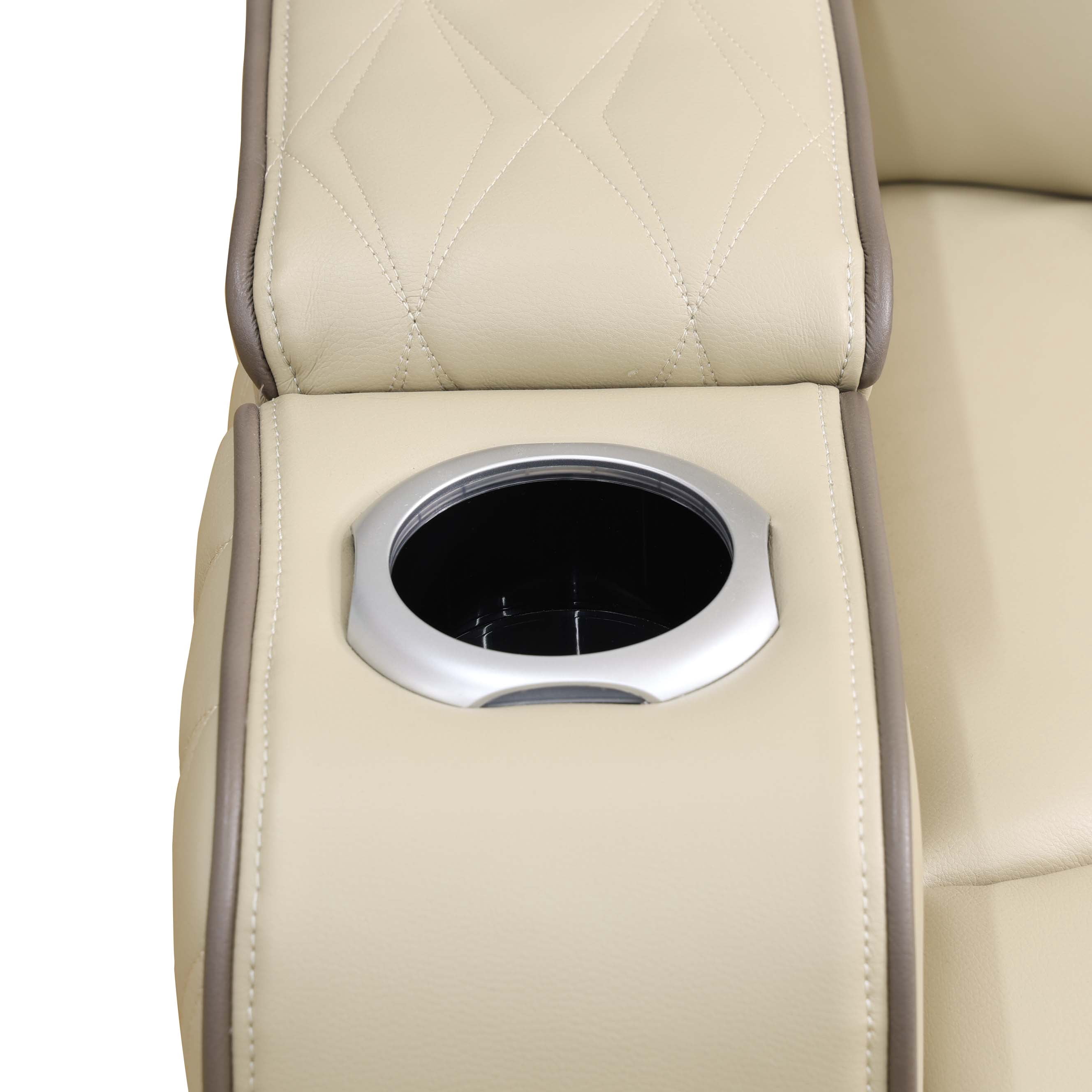 Recliner Chair with LED Lights, Living Room Furniture Breathing Power Leather Sofa with Storage Console/Cup Holders